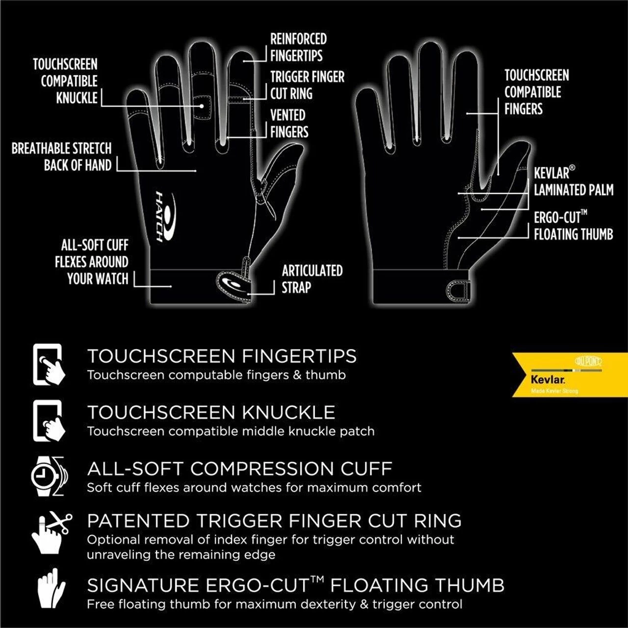 Hatch Task Medium Cut-Resistant Police Duty Glove W/ Kevlar TSK325 7 Hatch Task Medium Cut-Resistant Police Duty Glove W/ Kevlar TSK325 - Image 5