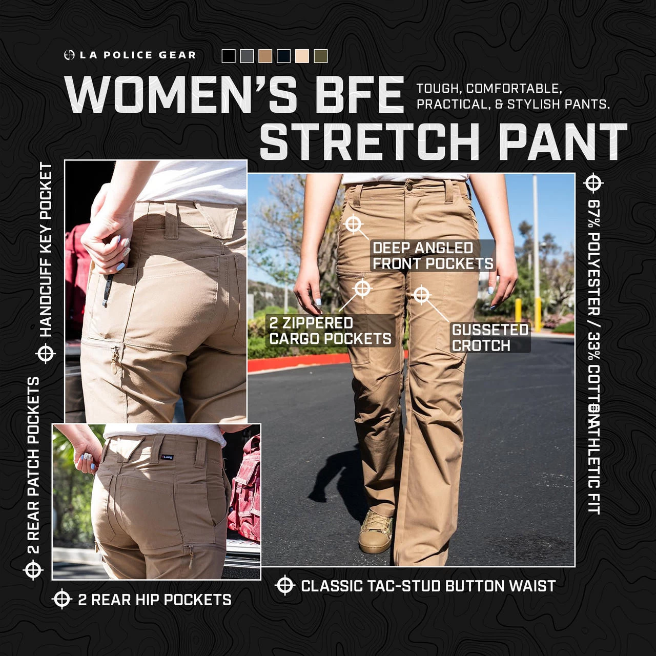 LA Police Gear Women's BFE Stretch Pant 4 LA Police Gear Women's BFE Stretch Pant - Image 2