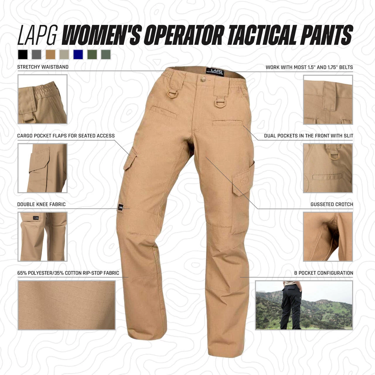LA Police Gear Women's Operator Tactical Pants 4 LA Police Gear Women's Operator Tactical Pants - Image 2