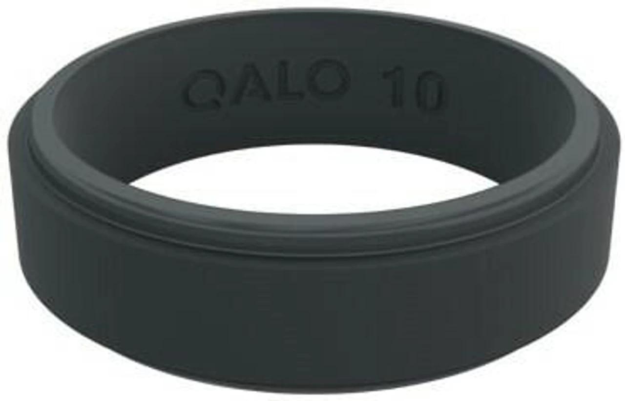 Qalo Men's Slate Grey Step Edge Narrow Polished Ring QS9-MNG 3 Qalo Men's Slate Grey Step Edge Narrow Polished Ring QS9-MNG